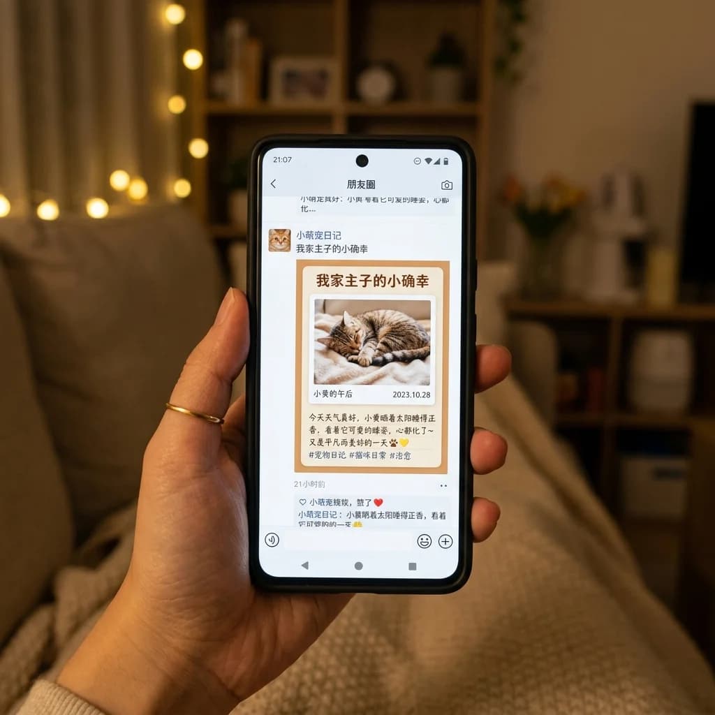 WeChat moments sharing mockup