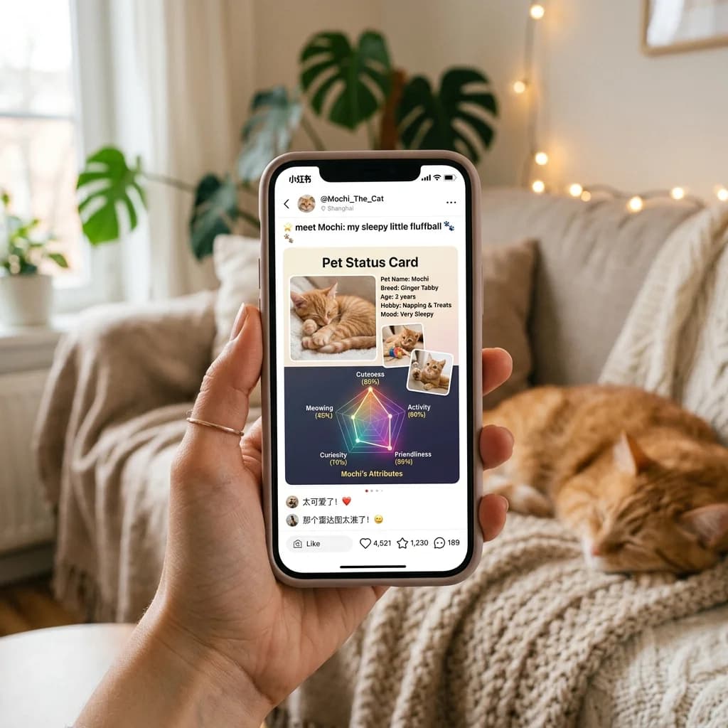 Xiaohongshu post sharing mockup
