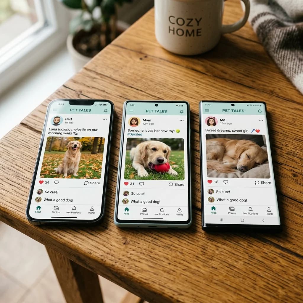 Family members co-building pet space